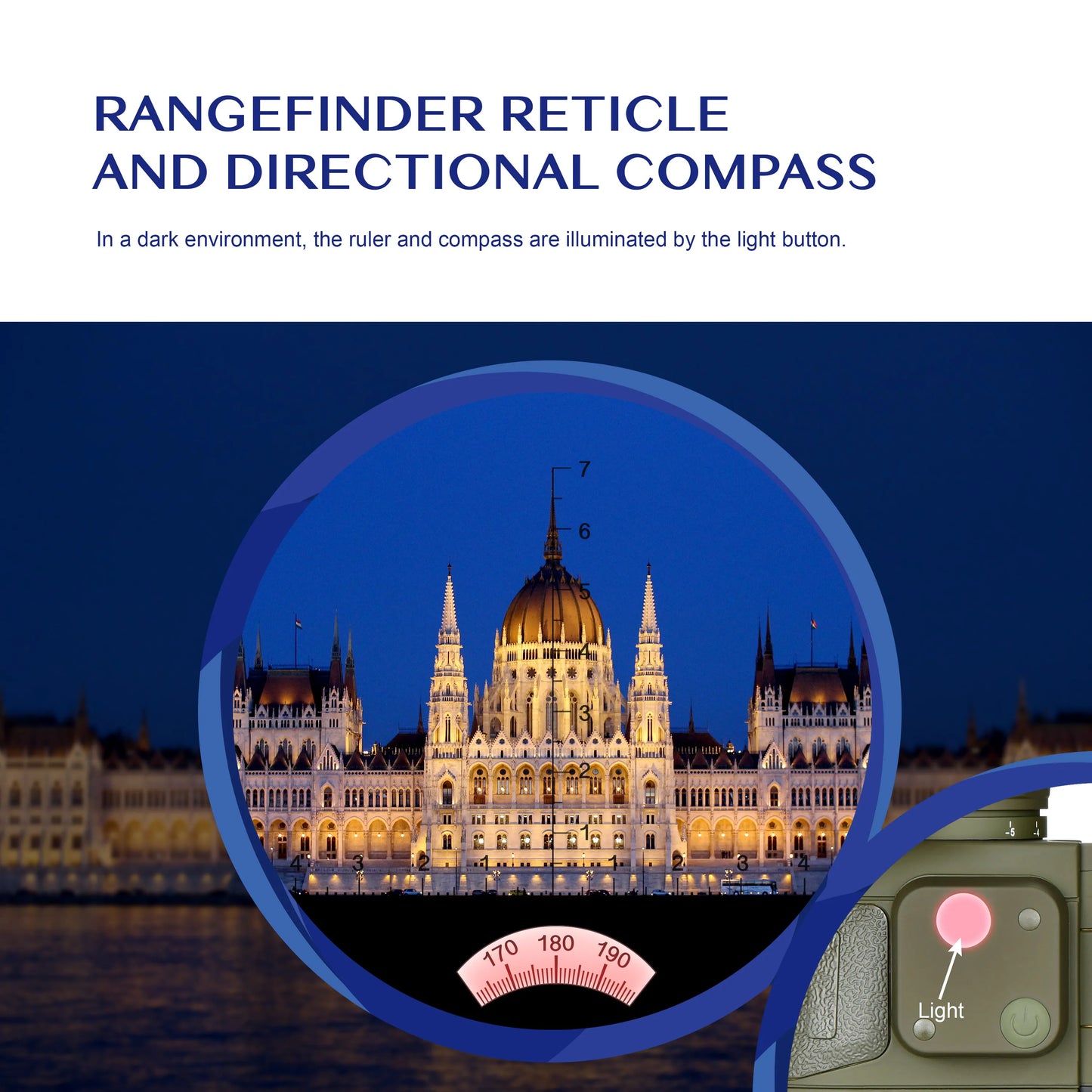 HD Marine Binoculars With Rangefinder Compass BAK4 Prism Waterproof