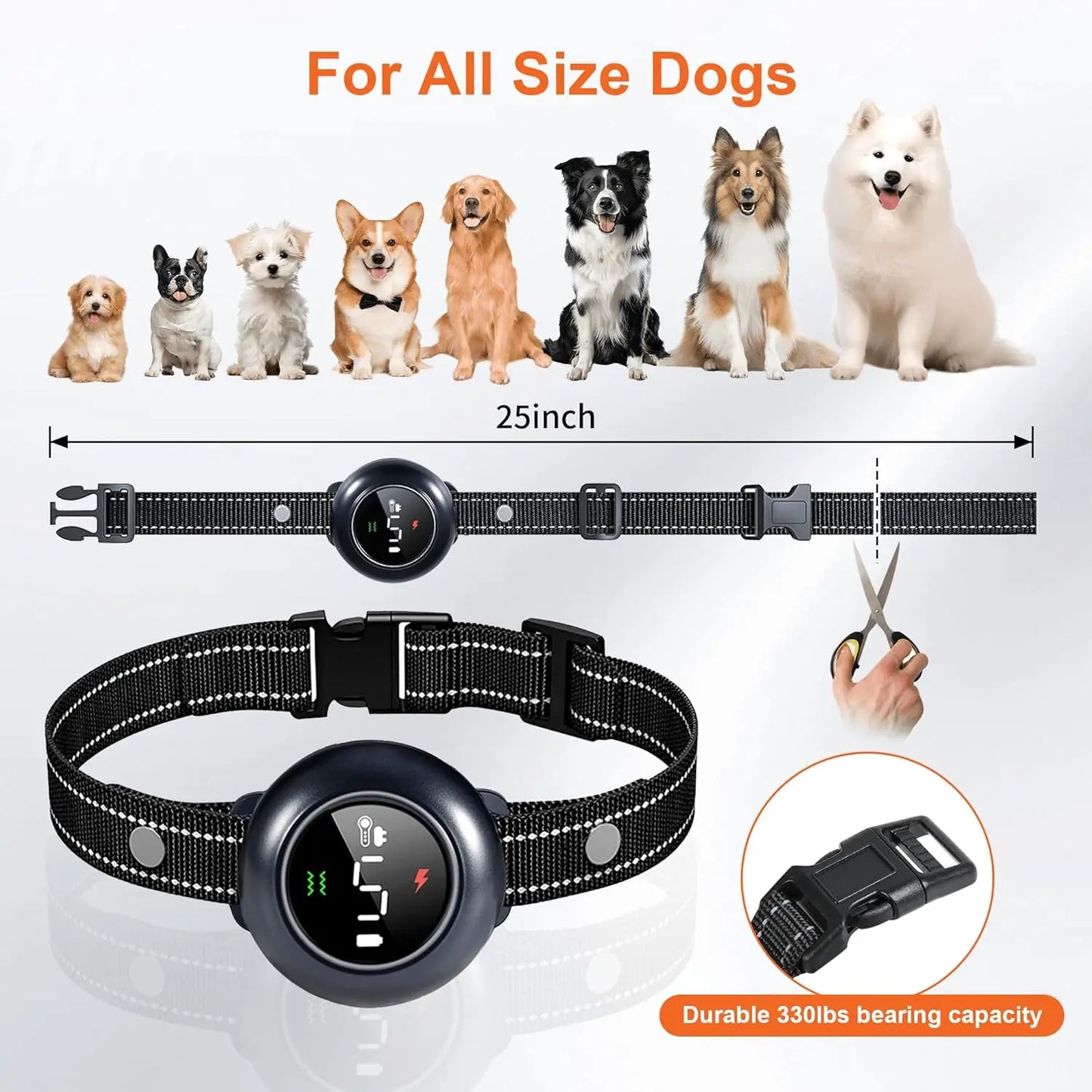 Neoally 2 in 1 Dog Training and Bark Control Collar: Smart Anti Barking Collar with and with No Remote for 5-150 lbs Small