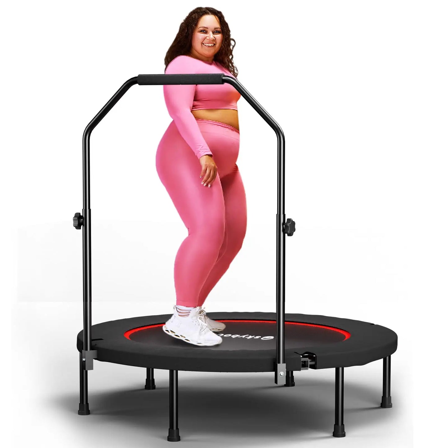 Rebounder Trampoline For Adults With Adjustable U-Bar Handle