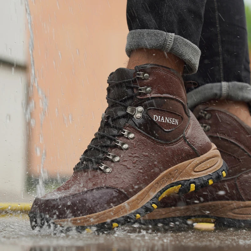 VEIGAR Indestructible Waterproof Leather Work Safety Boots For Men AntiPuncture