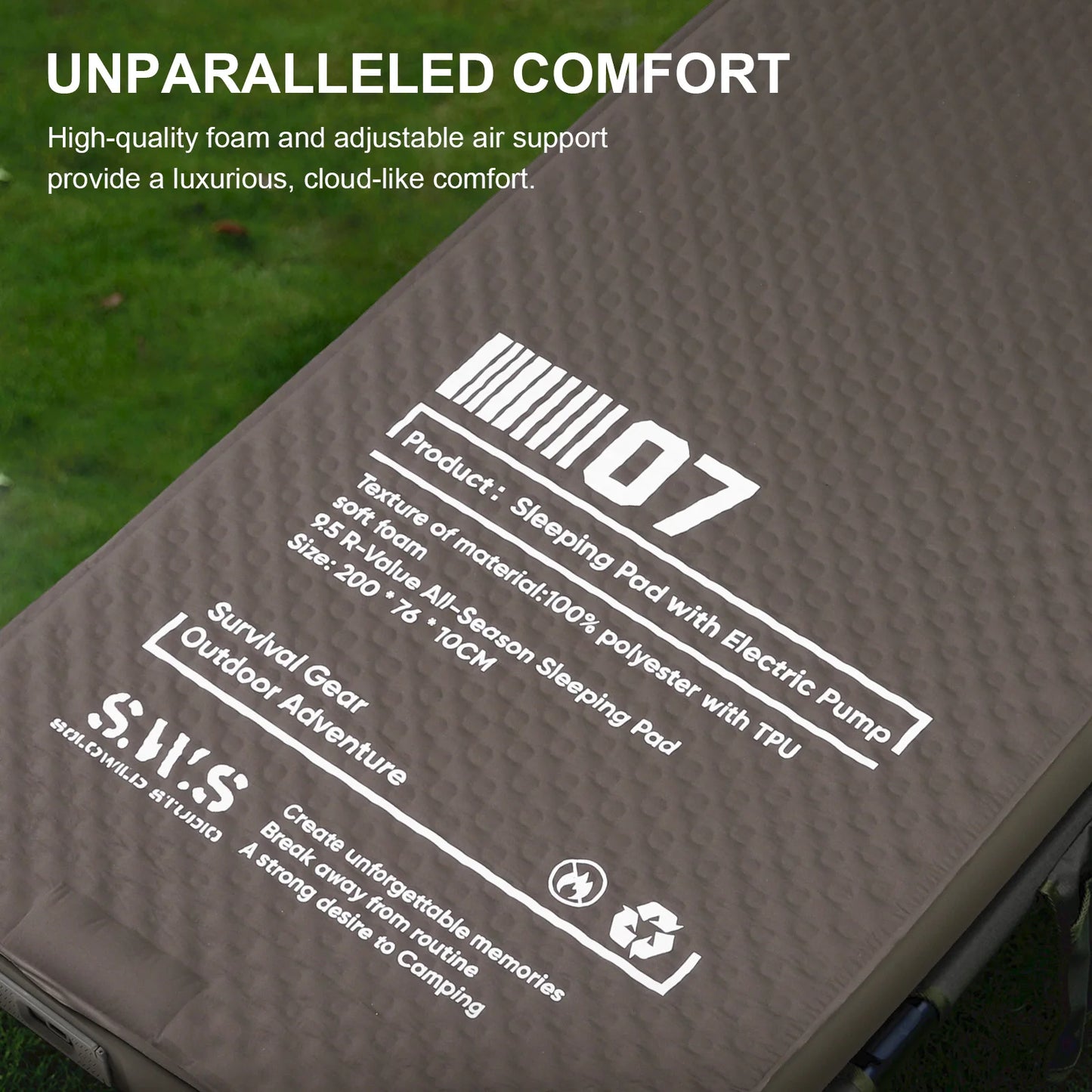 Single Inflatable Sleeping Mat With Pump For Camping