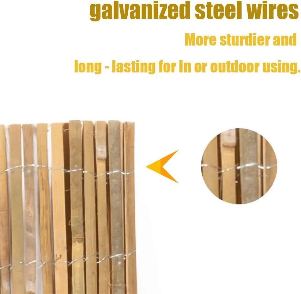 Eco-Friendly Bamboo Slat Fence Roll, 1.2m x 4m for Balcony Privacy and Wind Protection