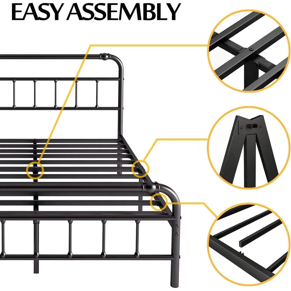 DAFIFY Bed Frame With Headboard And Footboard No Box Spring