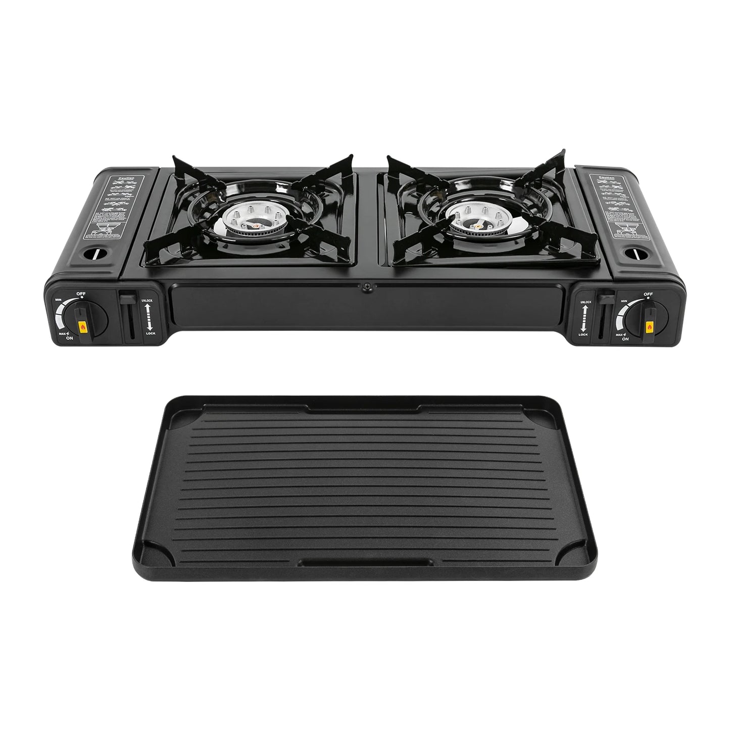 Double Head Barbecue Gas stove with Baking Tray Home Application Home Outdoor