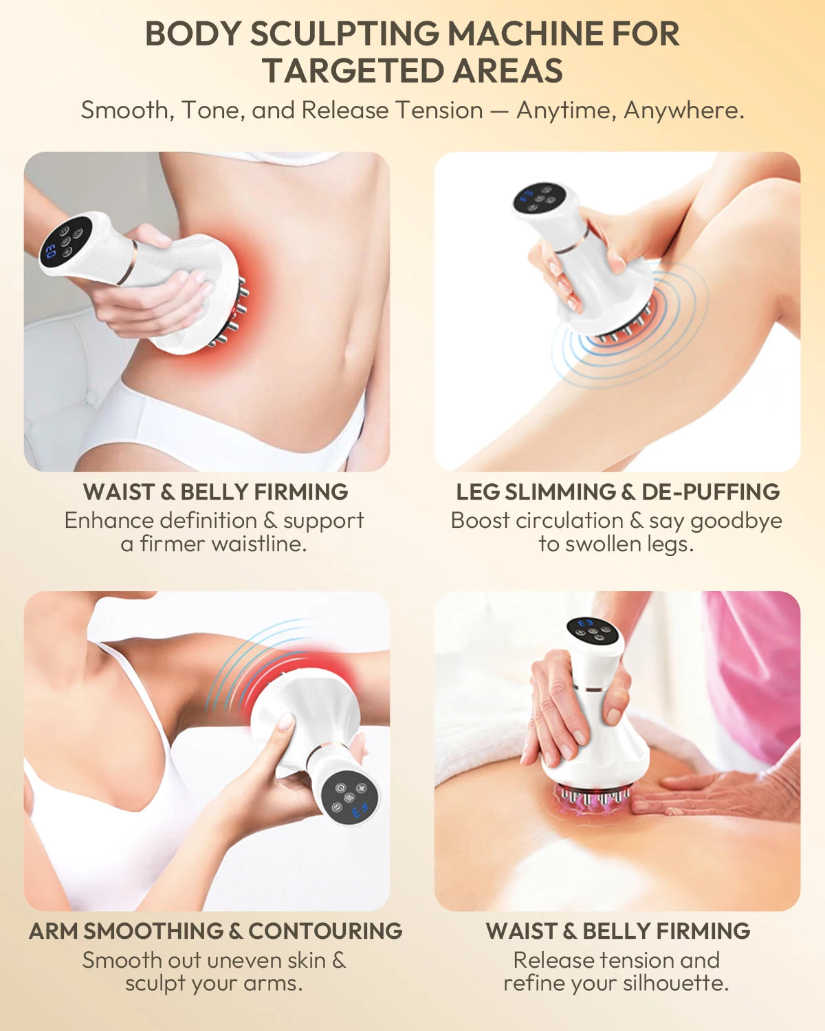 Lymphatic Drainage Massager Anti-Cellulite Tool With Heat Vibration