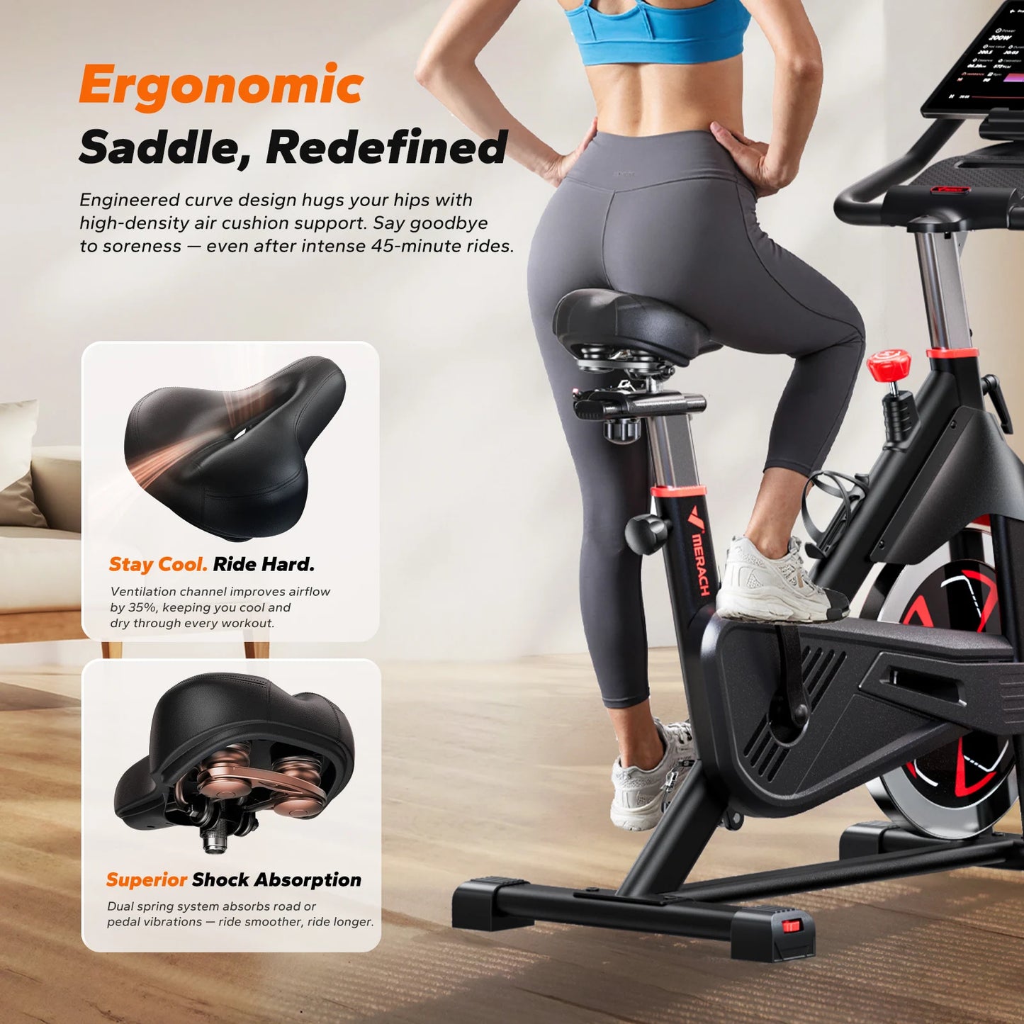 MERACH S38 Indoor Cycling Bike With Magnetic Resistance And App