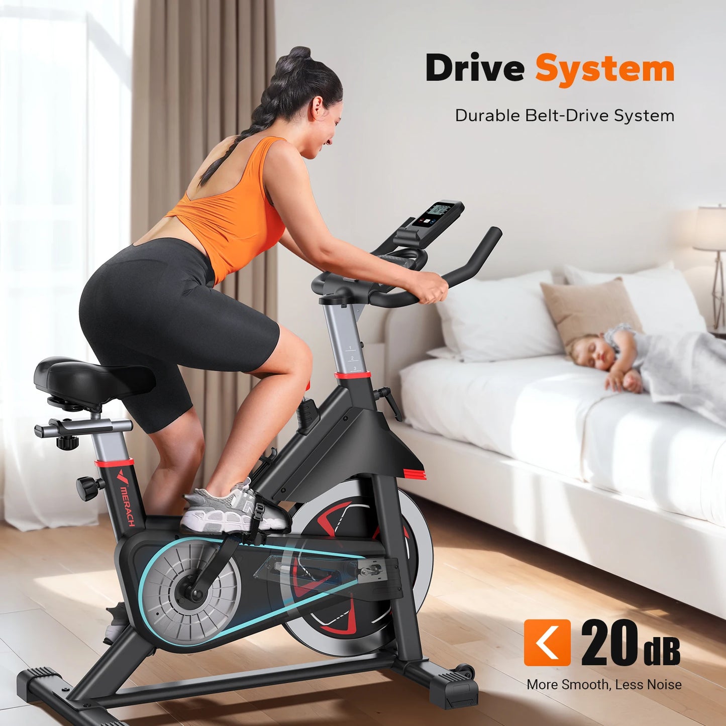 MERACH S38 Indoor Cycling Bike With Magnetic Resistance And App
