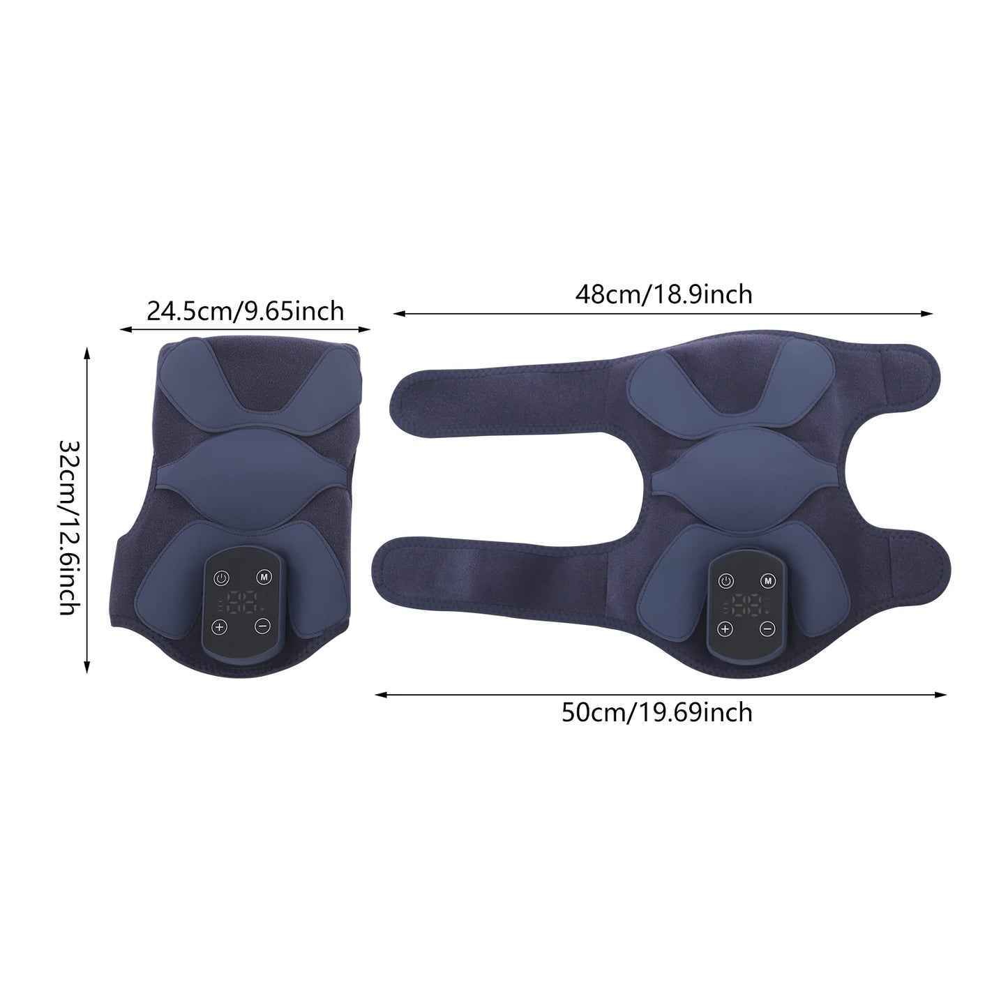 7W Drak Blue Massage Knee Pads, Freestanding Heating and Vibrating Knee Massager For Knees, Shoulders, and Other Joints