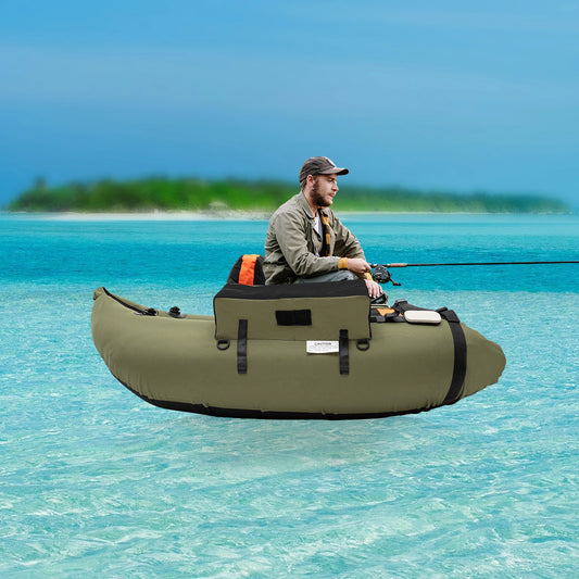 Inflatable Fishing Boat Portable Lightweight for Ocean, Lake, River Fishing