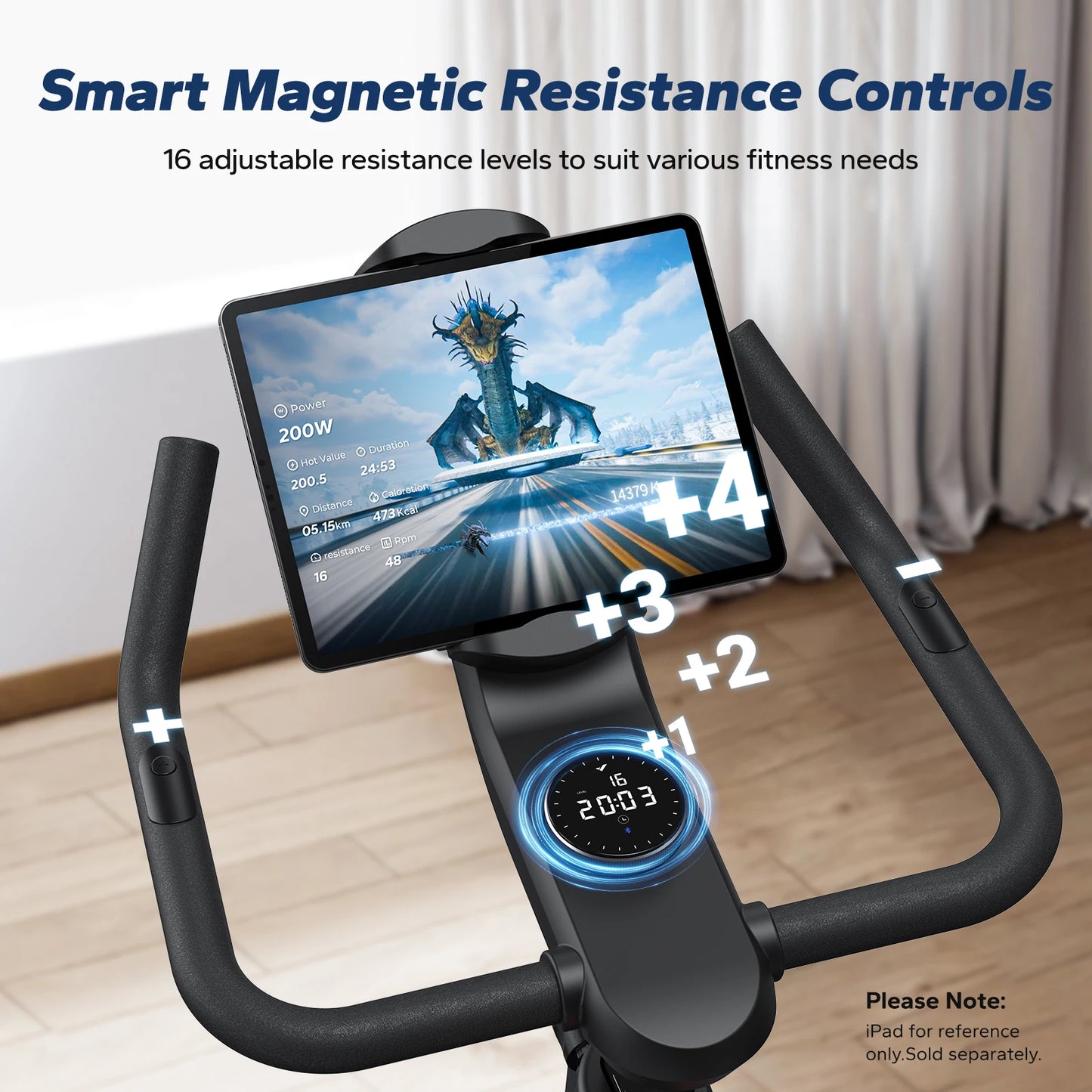 MERACH Exercise Bike Smart Magnetic Stationary Bike Indoor Cycling Adjustable Incline ±6° Grade Level Capacity Home Weight Loss