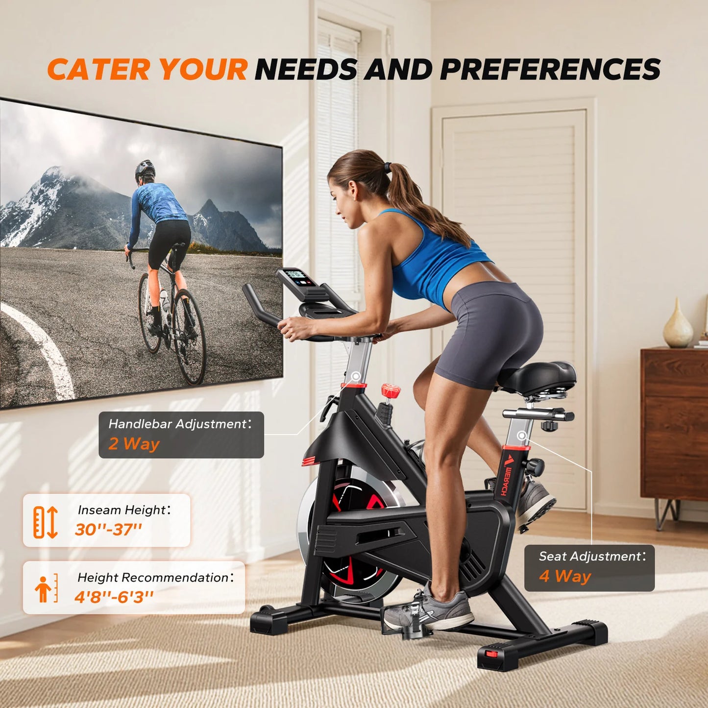 MERACH S38 Indoor Cycling Bike With Magnetic Resistance And App