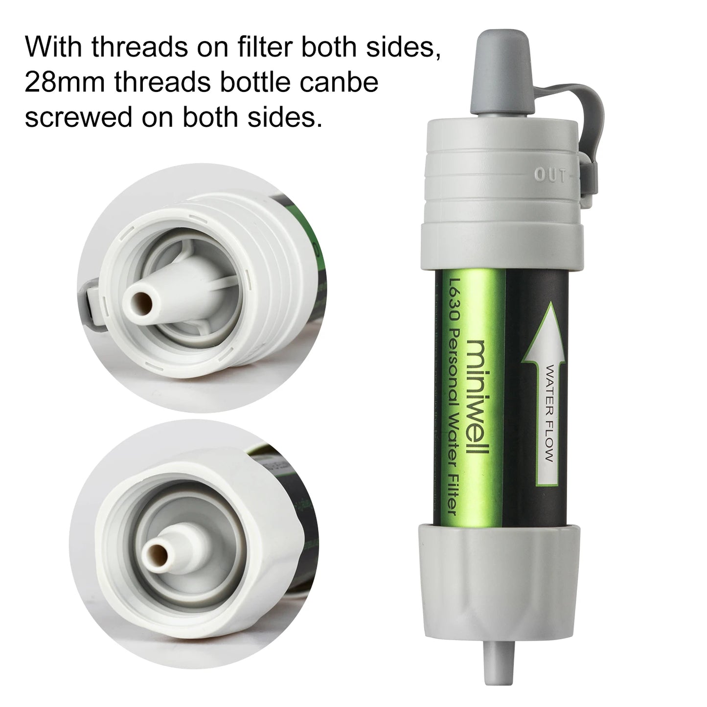 Miniwell Portable Water Purifier Straw Filter For Hiking And Survival