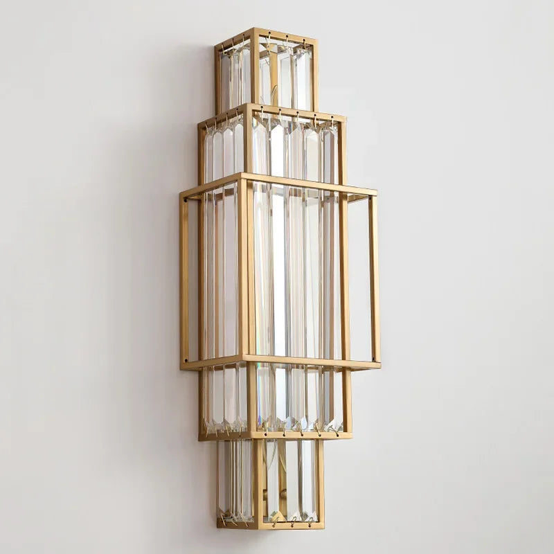 Crystal Glass Wall Lamp, Modern Geometric Indoor Lighting