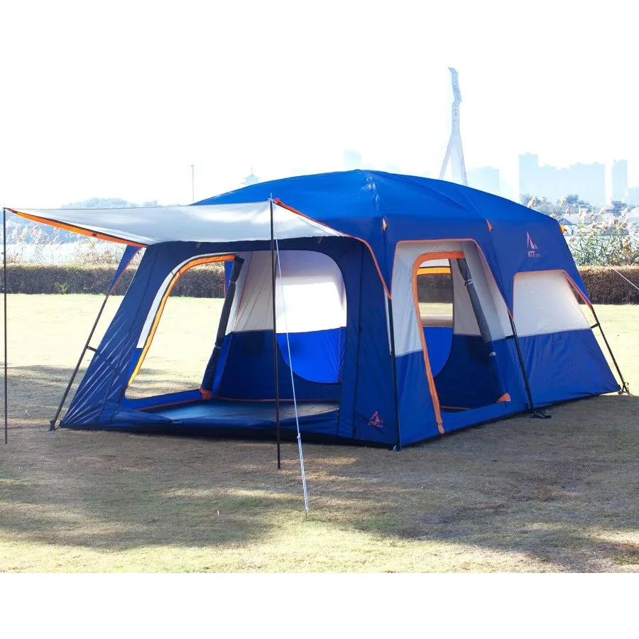 Waterproof Double Layer Tent With Two Rooms And Three Doors