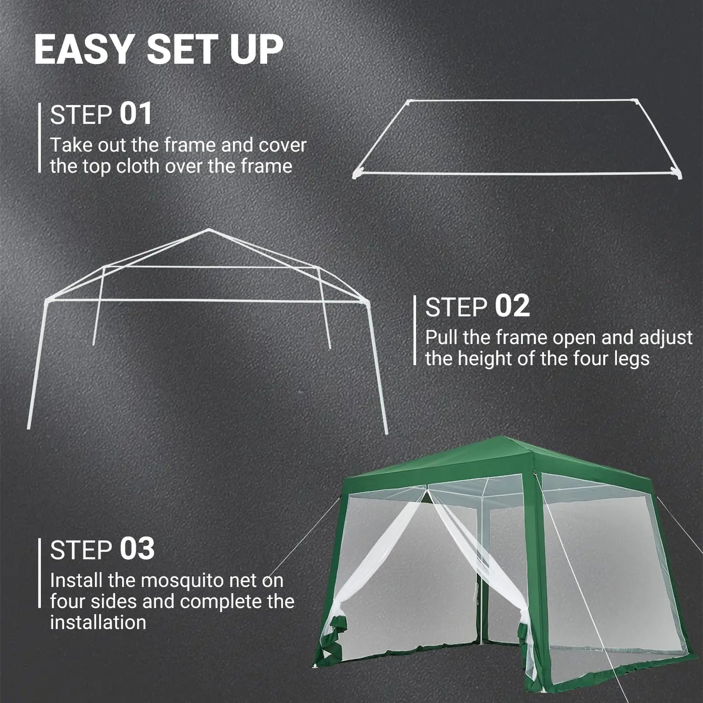 Pop Up Tent With Mosquito Net For Outdoor Family Camping