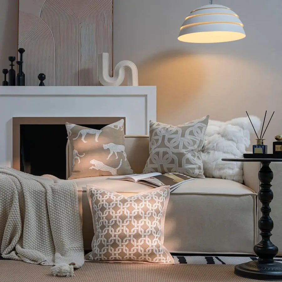 Croker Horse Pig Nose Horseshoe Pattern Chenille Throw Pillow Cover