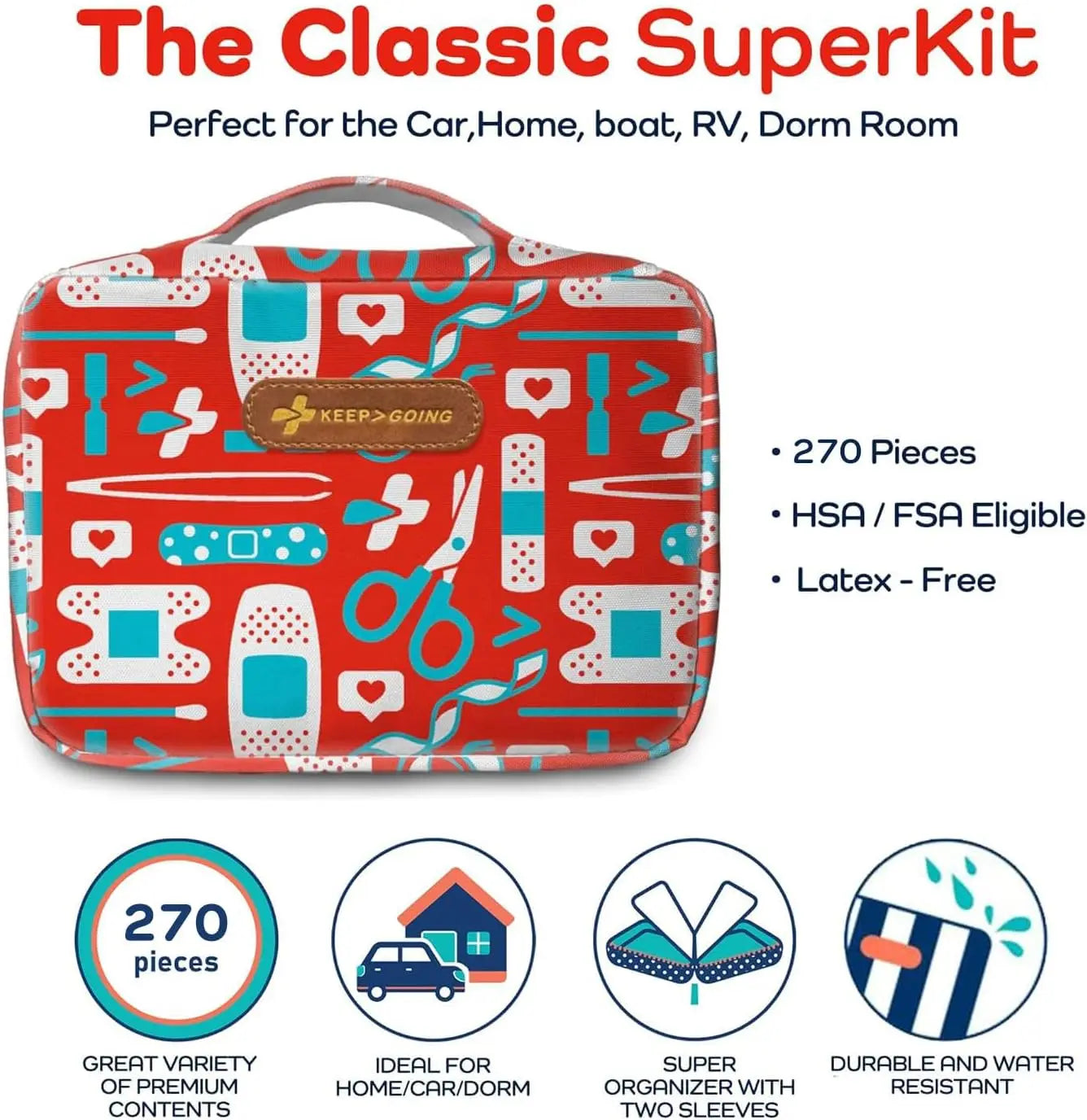 First Aid Kit for Kids Travel With Latex Free Bandages