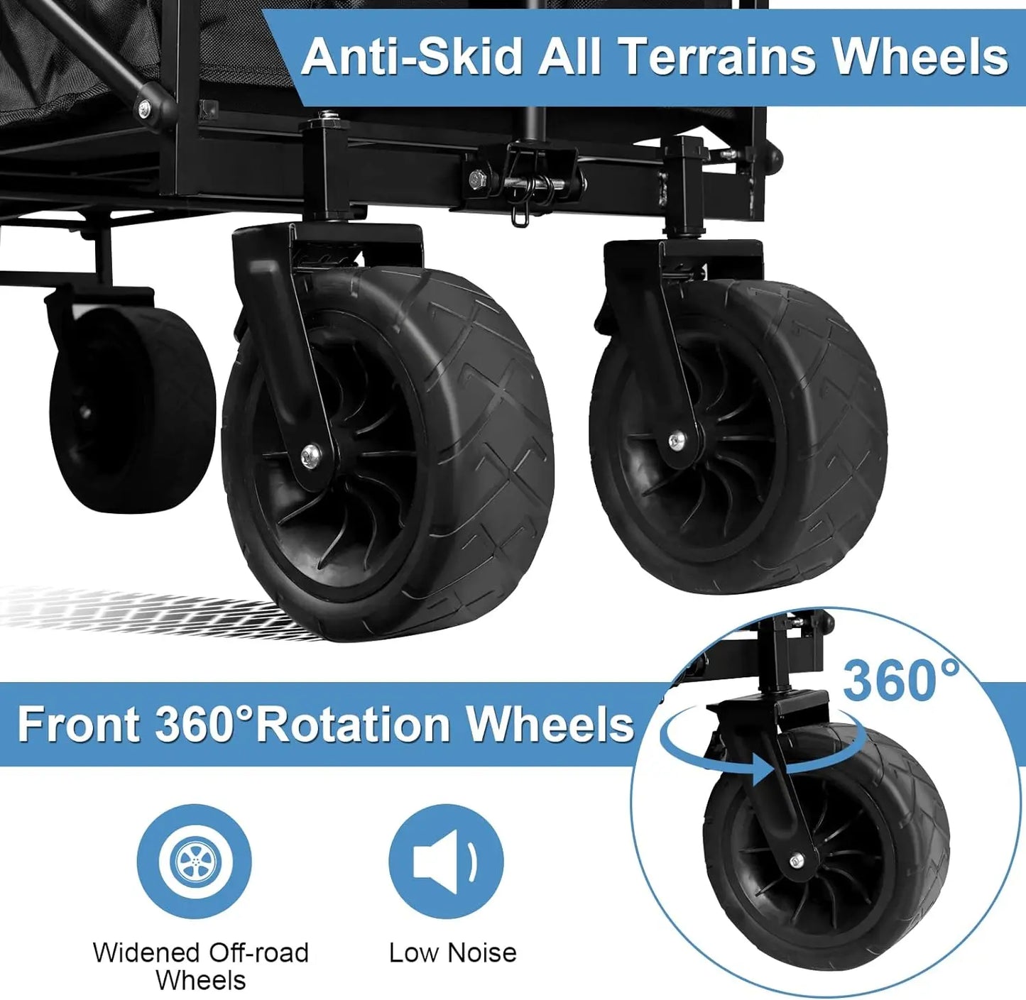 NONEL Folding Wagon With Wheels For Camping And Outdoor Use