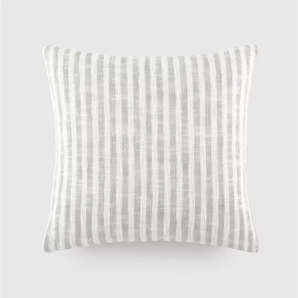 Yarn-Dyed Cotton Decor 20 in. x 20 in. Throw Pillow; The removable cover, equipped with a hidden zipper closure