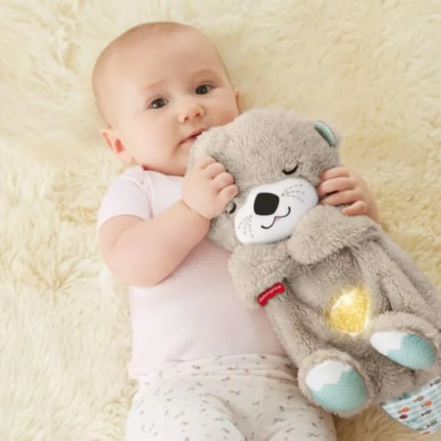 Fisher-Price Baby Toy Soothe 'n Snuggle Otter Portable Plush Sound Machine with Music Lights Breathing Motion for Newborns 0+ M