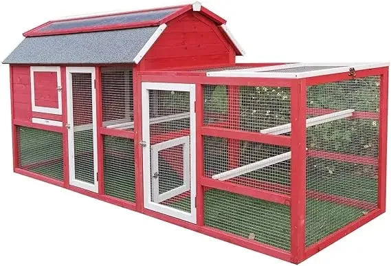 Large 102 Wood Chicken Coop Backyard Hen House Nesting Box & Run & Cleaning Tray New