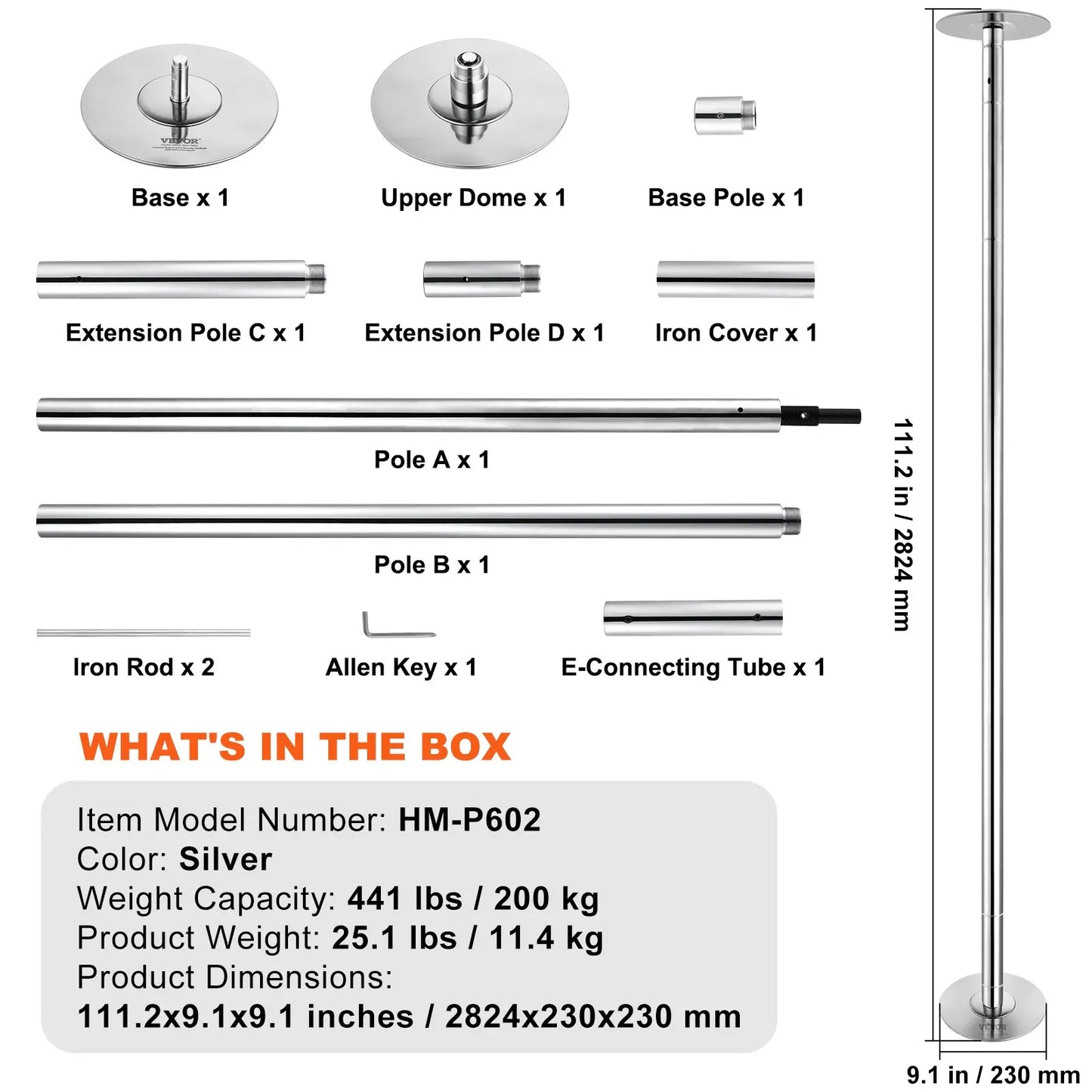 Sihao Professional Dancing Pole Kit Stainless Steel Heavy Duty