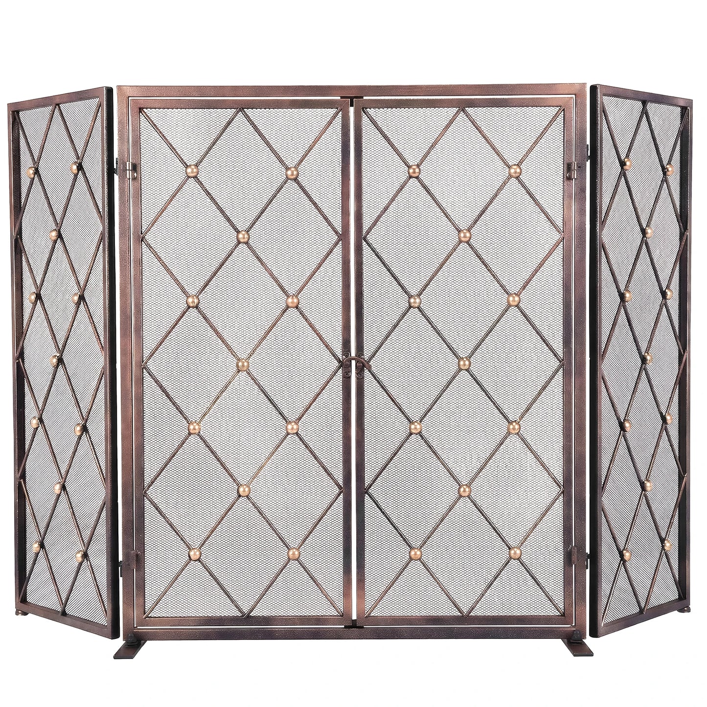 Fireplace Screen Wrought Iron Spark Guard For Gas Log Hearth