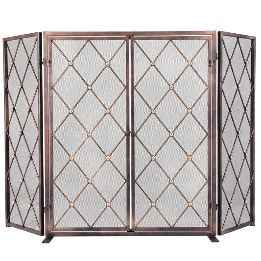 Fireplace Screen Wrought Iron Spark Guard For Gas Log Hearth