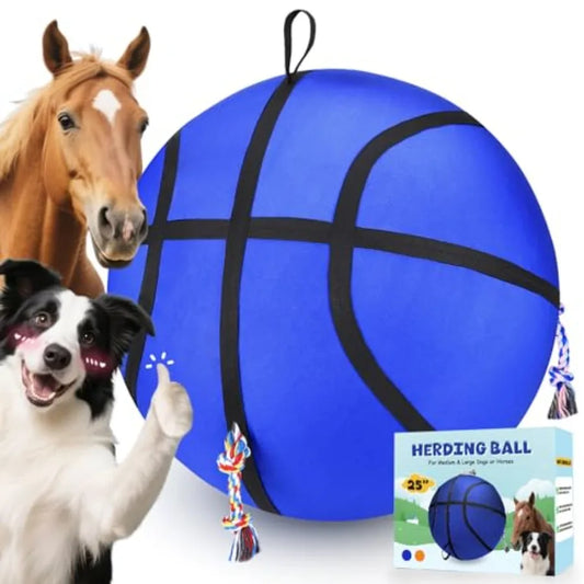 25" Herding Ball for Dogs Upgrade and Reinforce Medium to Large Dog Training Toys for Australian Shepherd Horse Balls with Gnaw