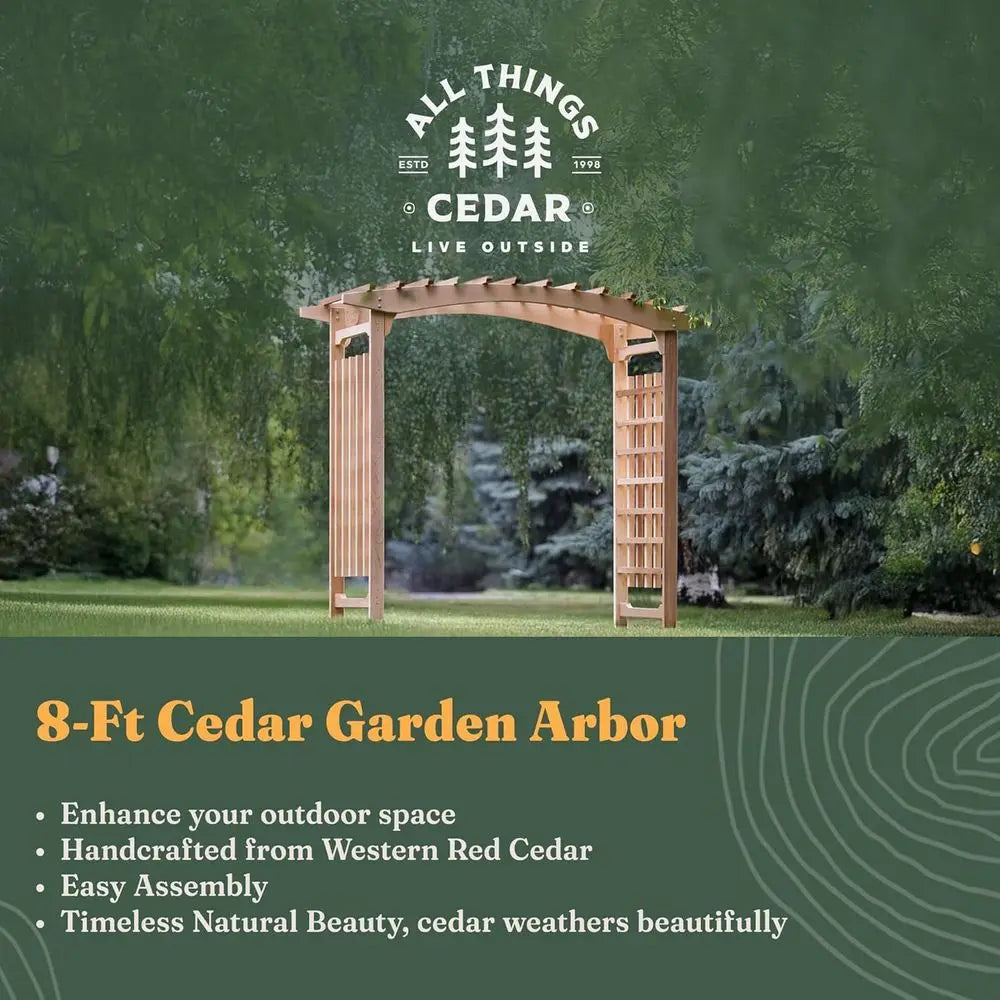 Pagoda Arbor Garden Arch Trellis In Western Red Cedar