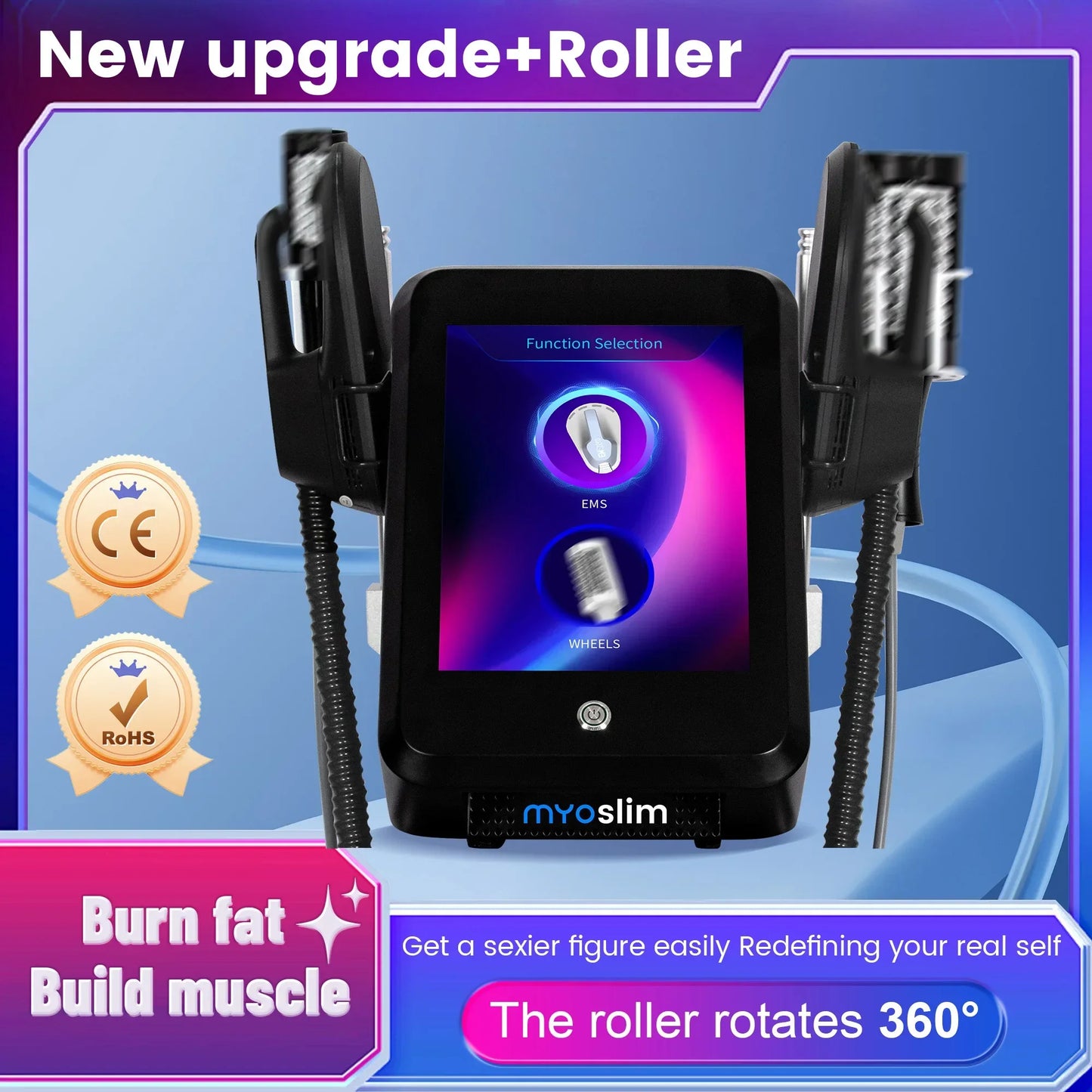Myoslim EMS Nova Hi-EMT RF Roller 2-In-1 Muscle Gainer