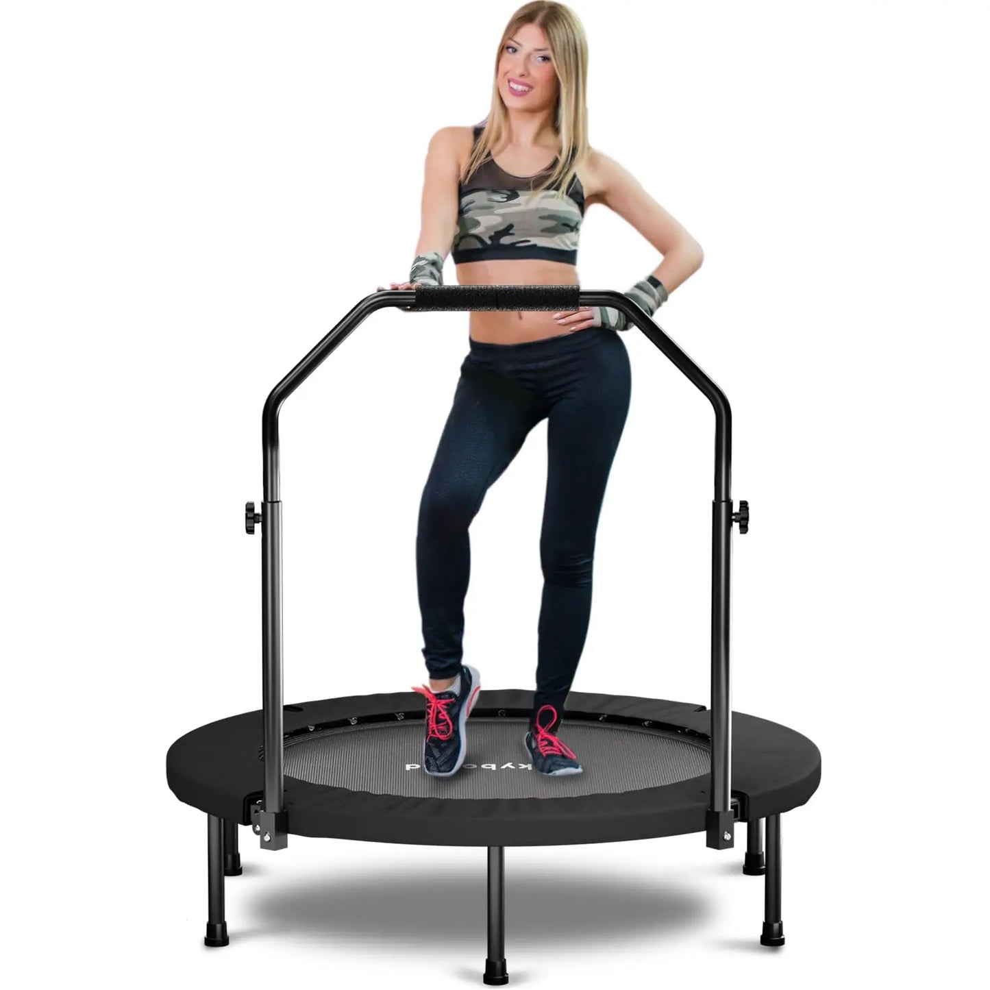 Rebounder Trampoline For Adults With Adjustable U-Bar Handle