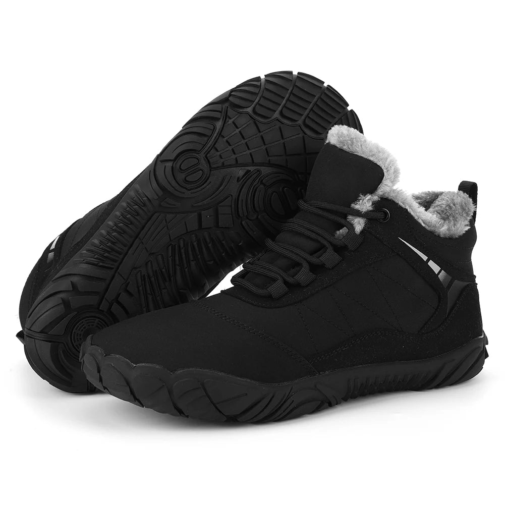 Winter Plush Boots Barefoot Snow Boots Non Slip Wide Toe Box Barefoot Shoes Outdoor Trekking Shoes for Travel Climbing