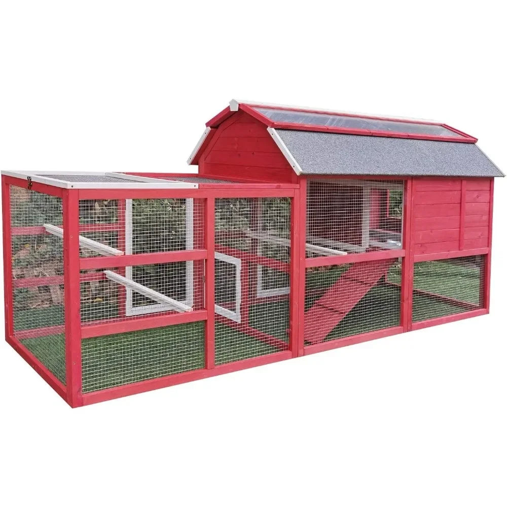 Large 102 Wood Chicken Coop Backyard Hen House Nesting Box & Run & Cleaning Tray New