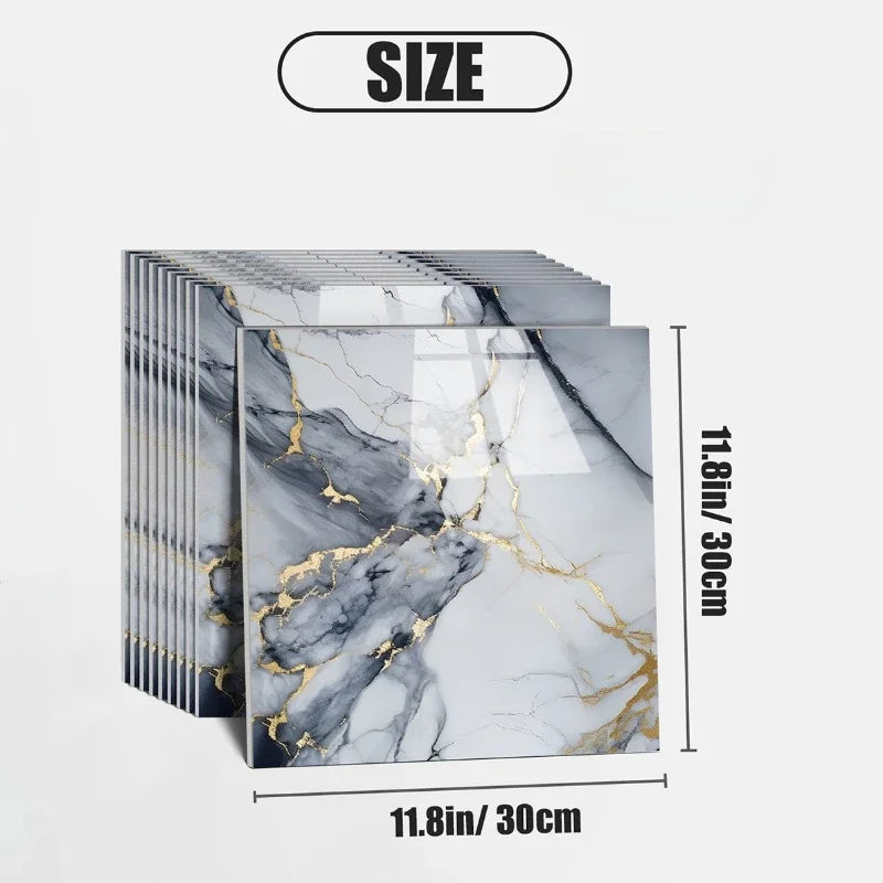10-40PCS Imitation Marble 3D Ceramic Tile Wall Renovation Decoration Sticker Waterproof Self-adhesive Home Floor Sticker