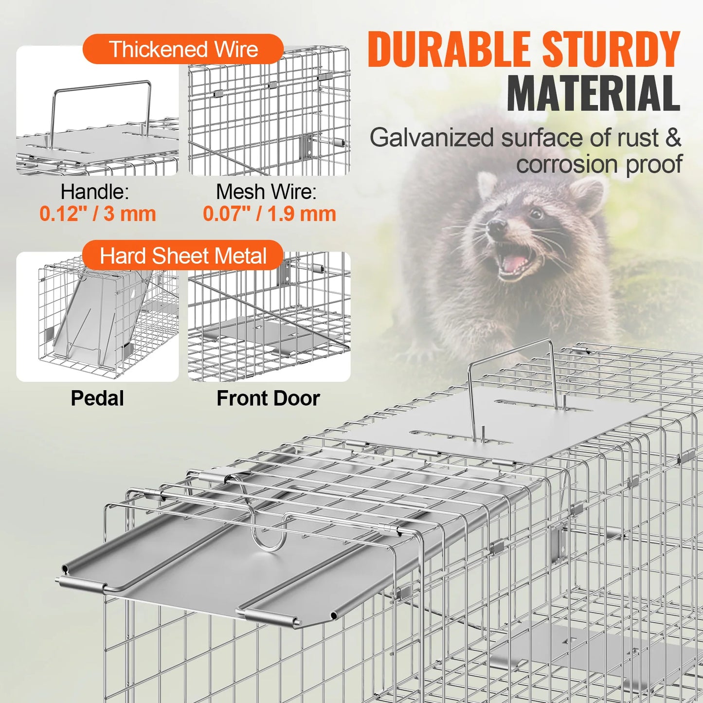 Humane Live Animal Cage Trap For Rodent And Cat Control