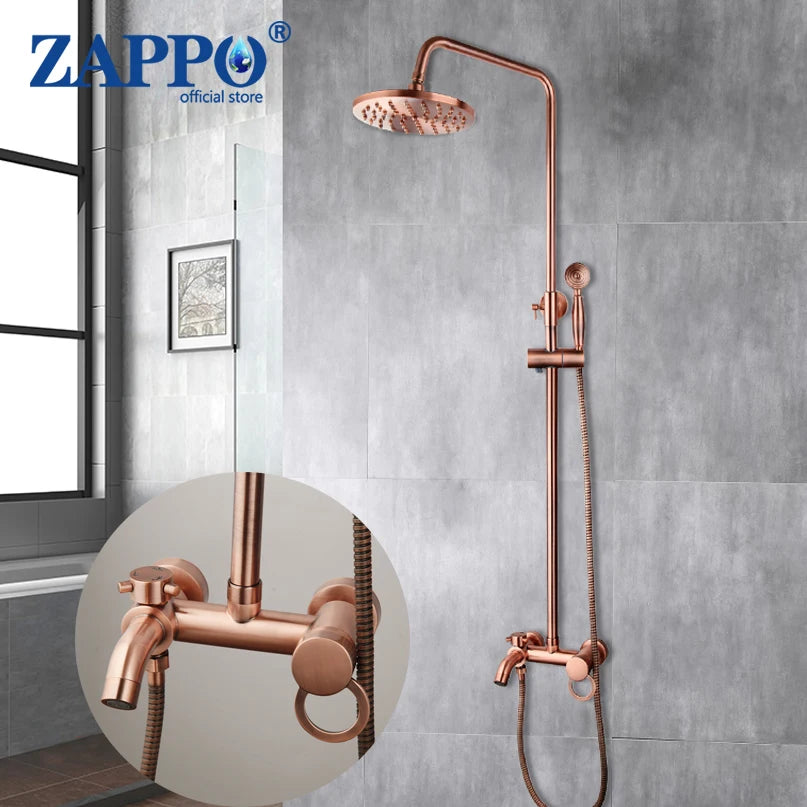 Torayvino Brass Rain Shower System Wall Mounted Bath Mixer