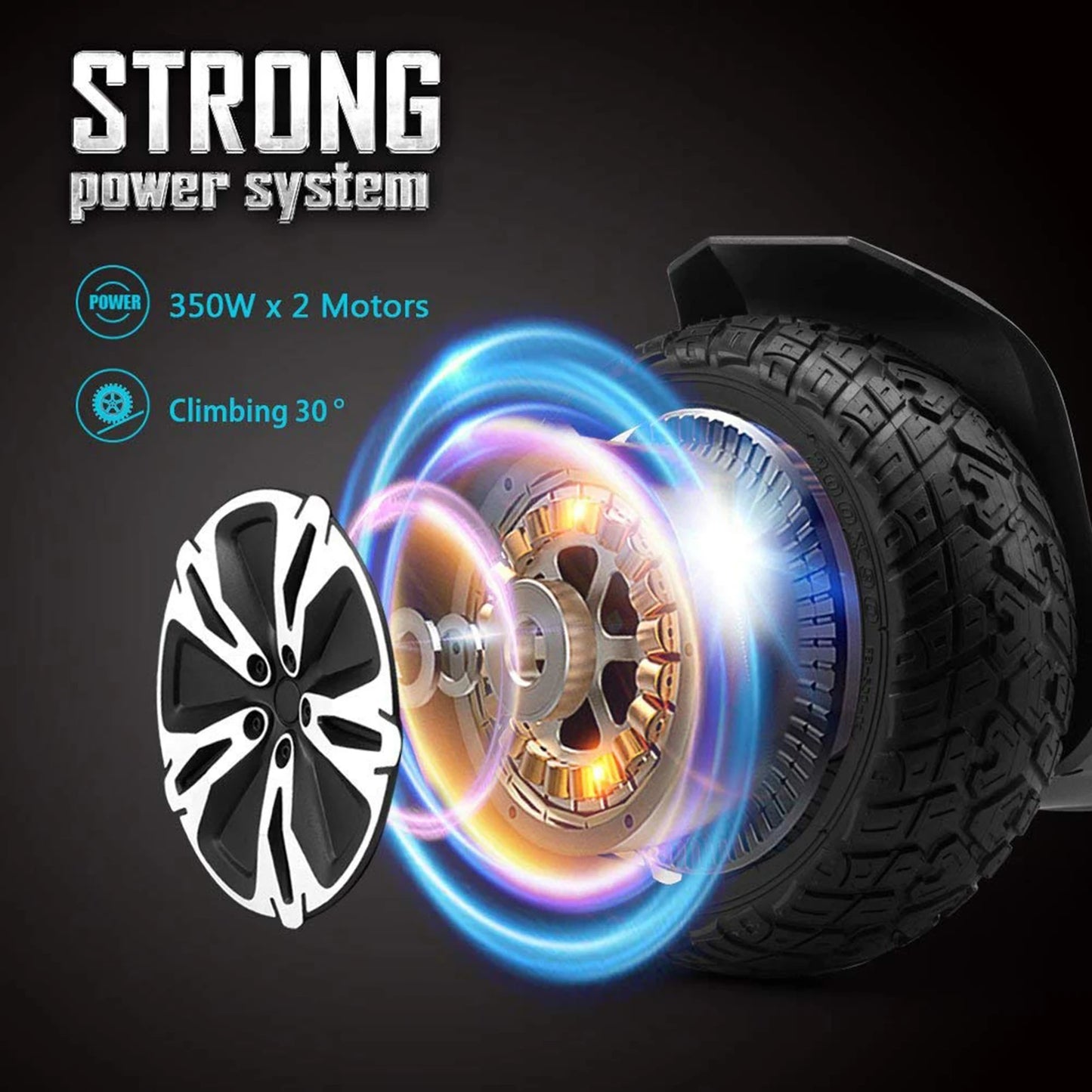 All Terrain Hoverboard UL2272 Certified Bluetooth Speakers LED Lights