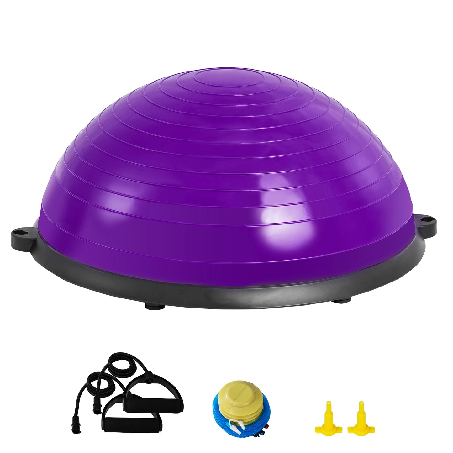 Half Exercise Ball Trainer With Resistance Bands Home Fitness