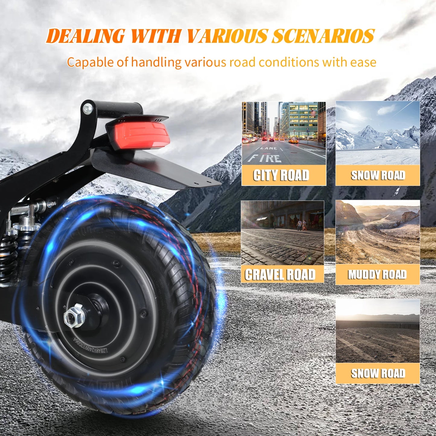 Arwibon Q30 2500W Electric Scooter Folding 30 MPH Off Road EScooter