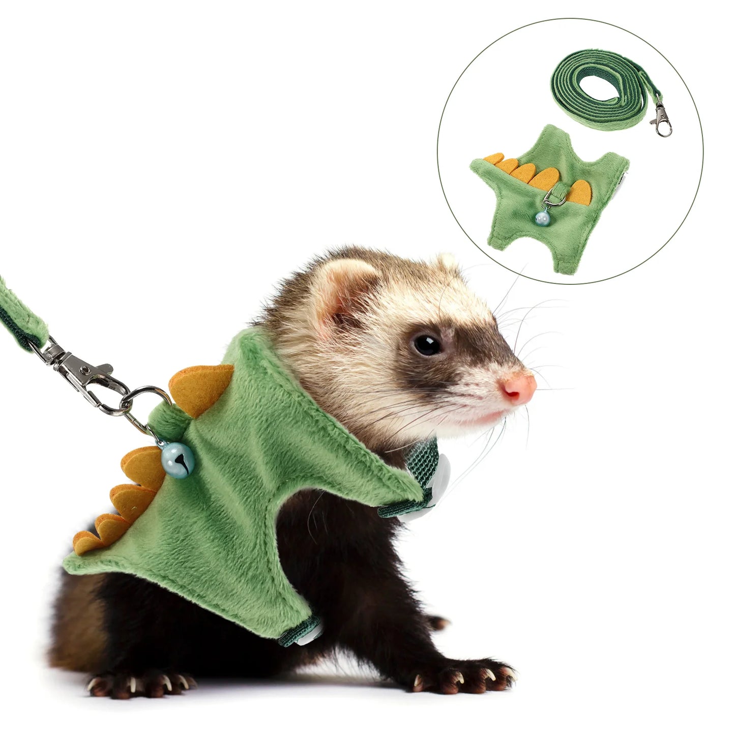 Cartoon Dragon Small Pet Harness With Leash For Ferret