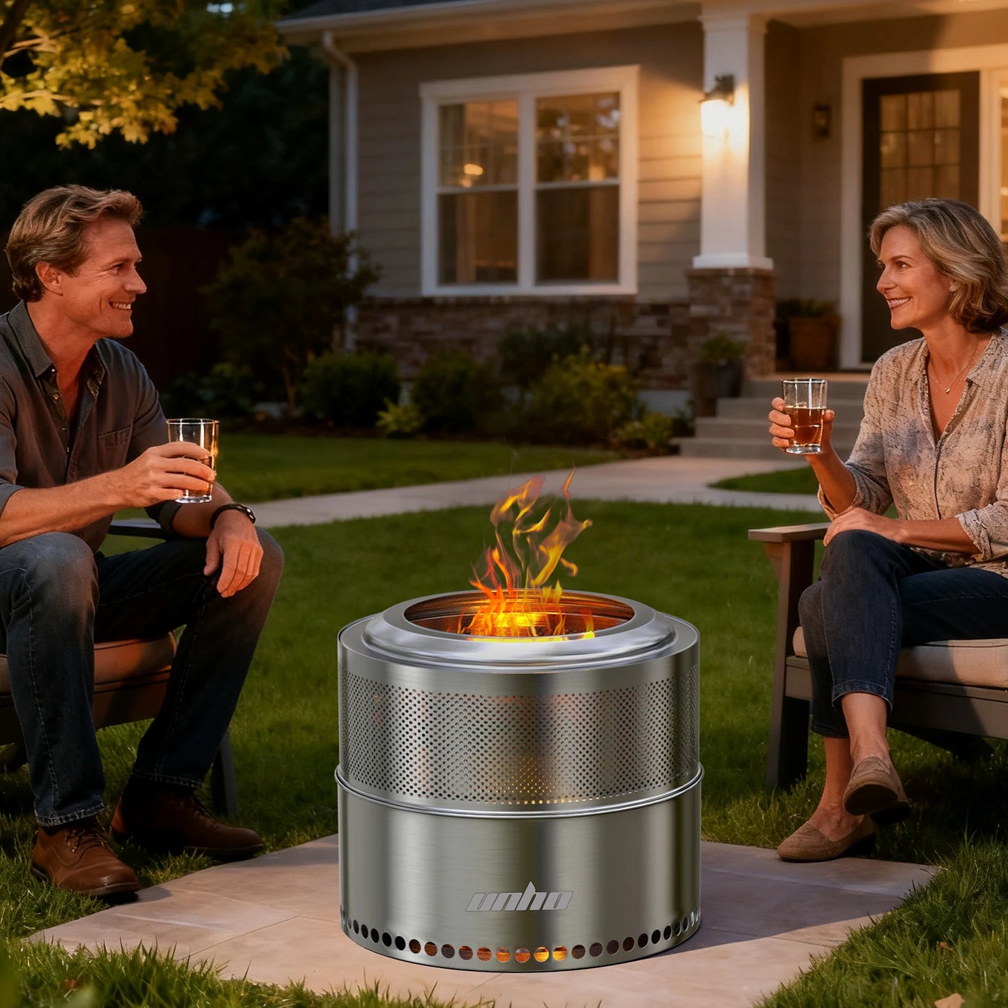 Wood Burning Fire Pit Stainless Steel Smokeless Portable Carry Bag