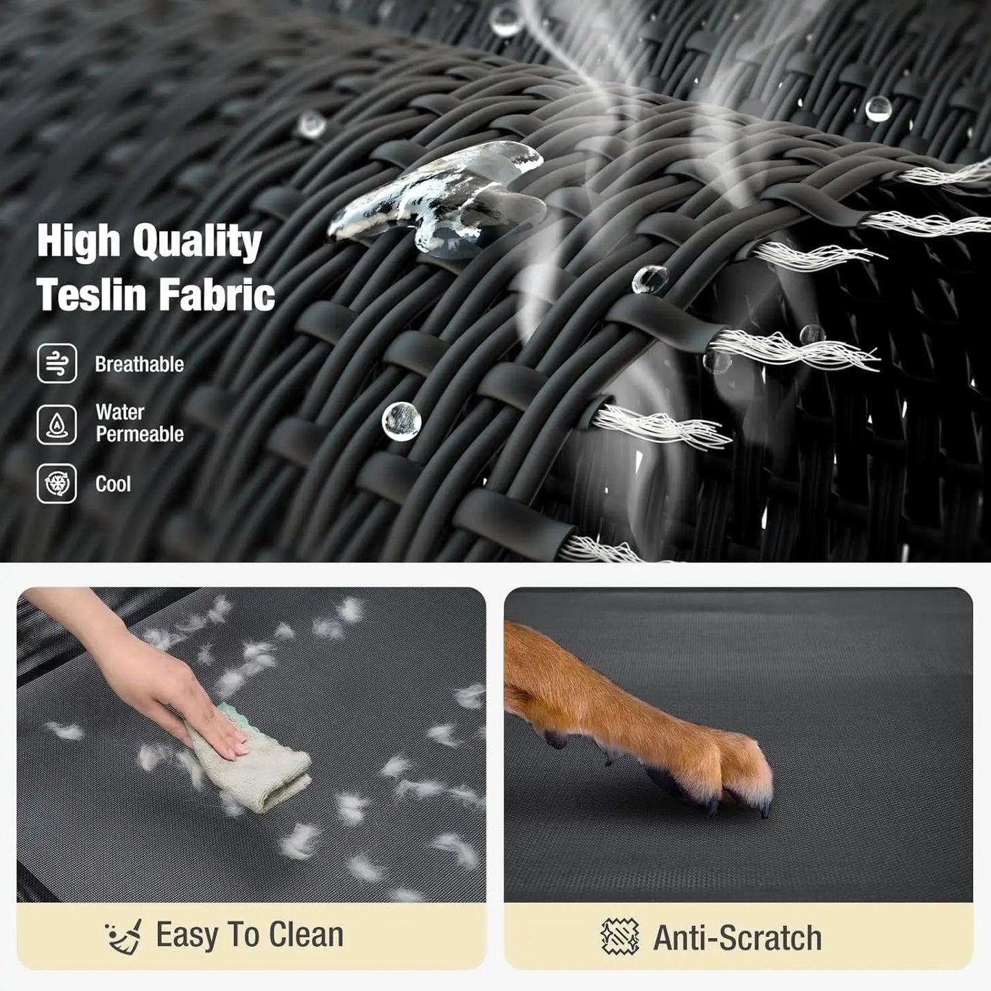 Veehoo Elevated Dog Bed Guardrail And Slope Headrest