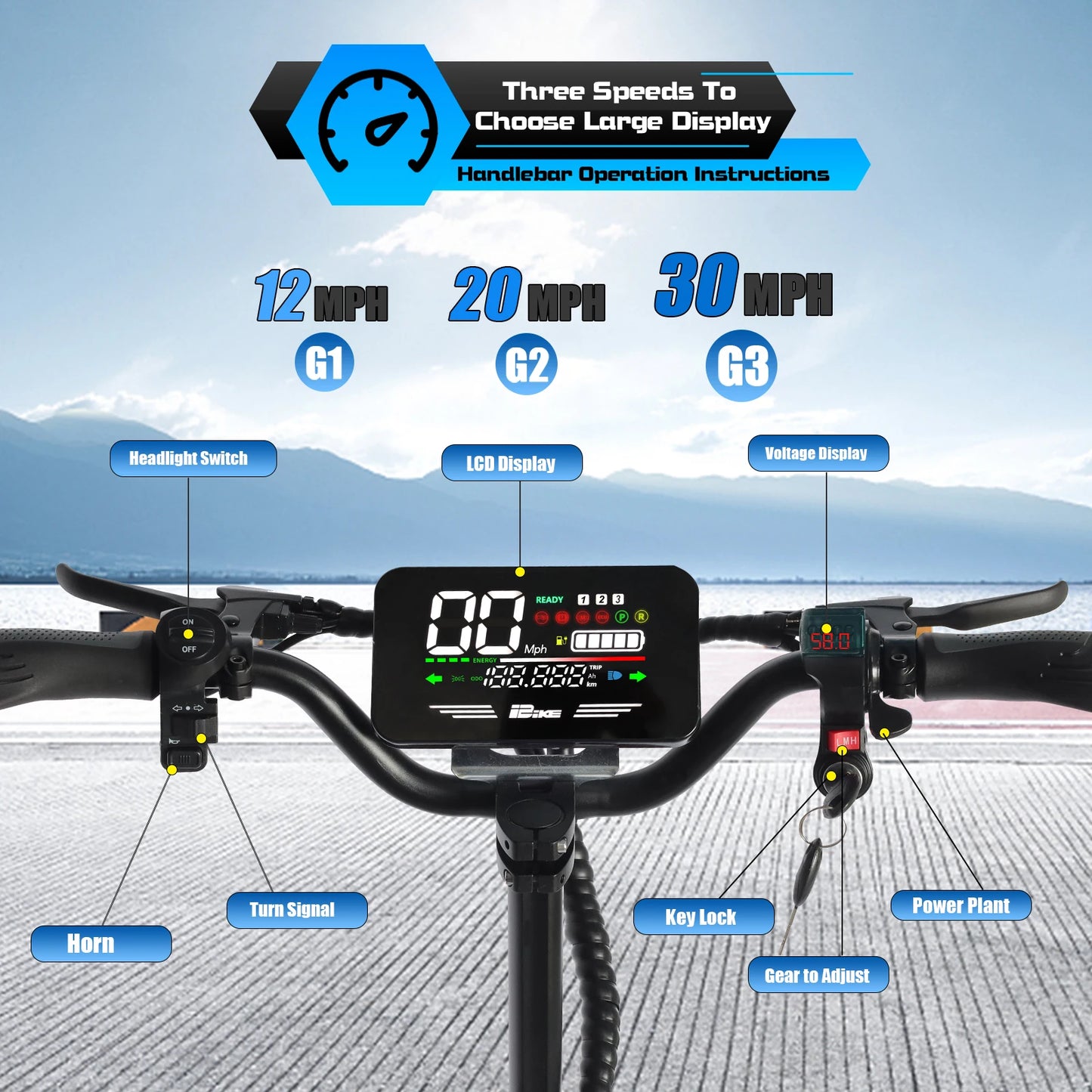 Arwibon Q30 Electric Scooter 2500W 30MPH All-Terrain