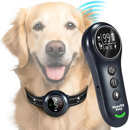 Neoally 2 in 1 Dog Training and Bark Control Collar: Smart Anti Barking Collar with and with No Remote for 5-150 lbs Small