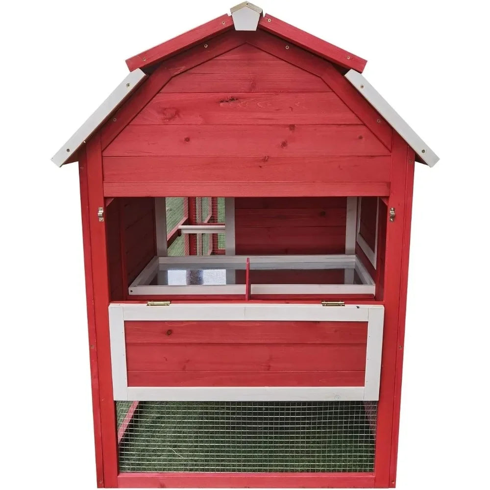 Large 102 Wood Chicken Coop Backyard Hen House Nesting Box & Run & Cleaning Tray New