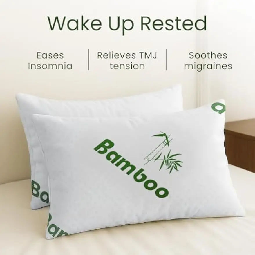 Shredded Memory Foam Pillows Set of 2 with Bamboo Cover