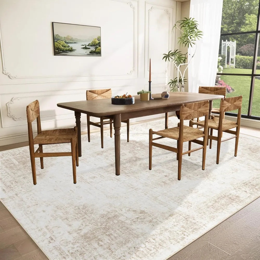 Vintage Boho Medallion Area Rug Washable Low Pile Non Slip