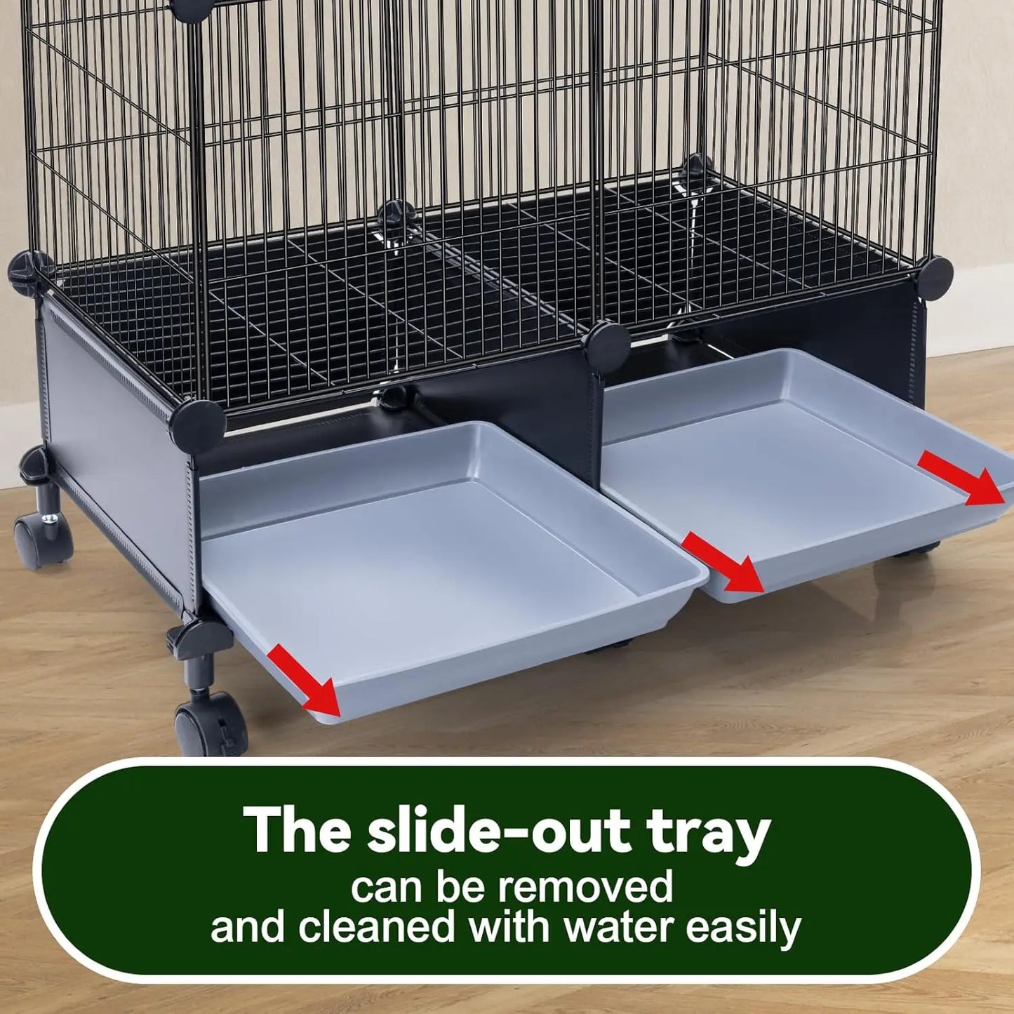 Parrot Cage With Wood Perches And SlideOut Tray Access