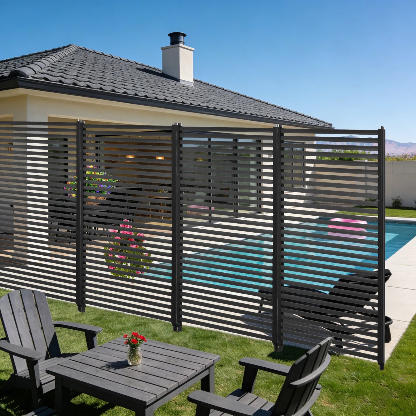 Galvanized Steel Privacy Fence Screen For Outdoor Patio Garden